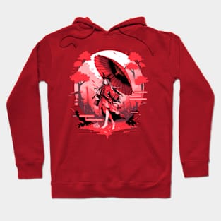 Elegance Amidst the Crimson Bloom Hoodie